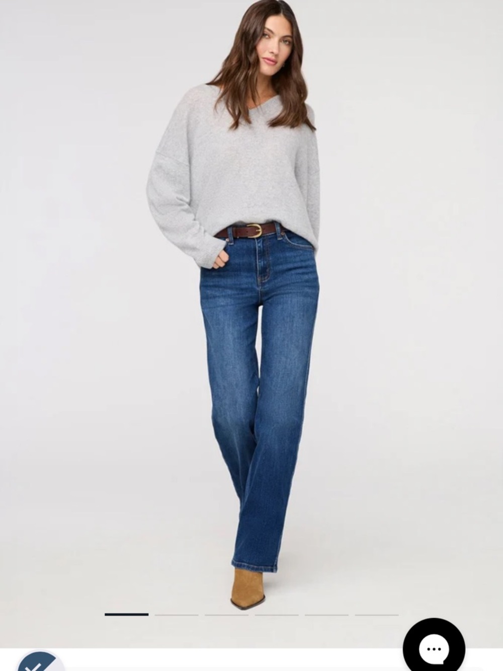 High-Rise Straight Leg Jeans in Medium Blue